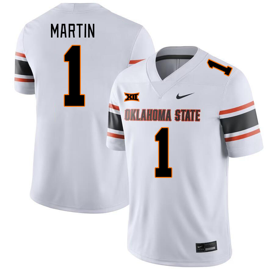 Oklahoma State Cowboys #1 Tay Martin College Football Jerseys Stitched Sale-White